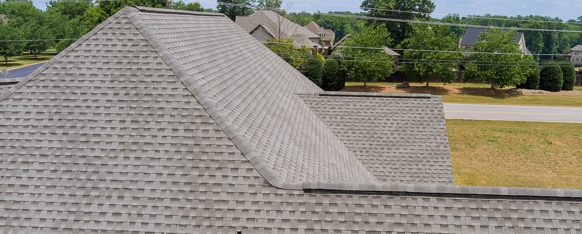 Steep residential asphalt roof on house in Indianapolis