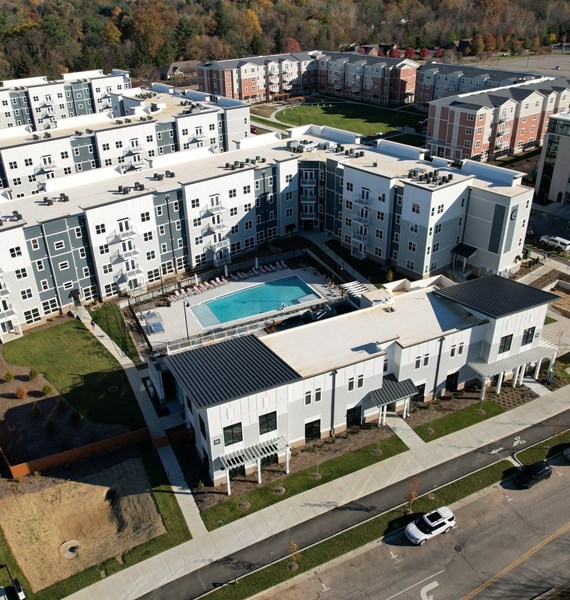 New roof on apartment building in Indianapolis