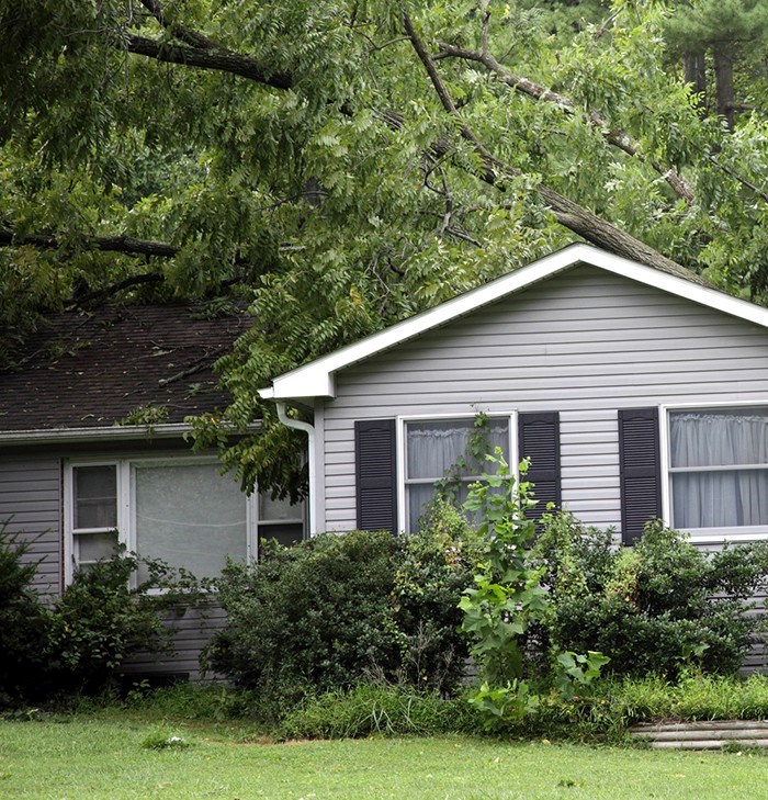 Home in Indianapolis with severe storm damage